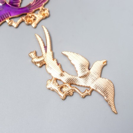 Decor for creativity Metal "Fenix" enamel, gold 2.9x5.6 cm-2