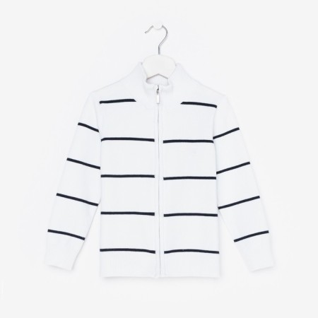Jumper for a boy, color is white/dark blue, height 140 cm (10)-5