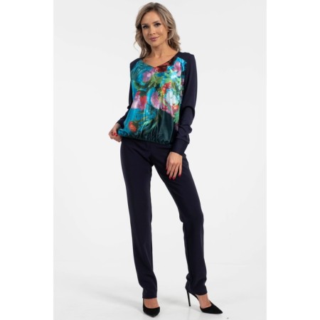 Female blouse, size 44, blue color-3