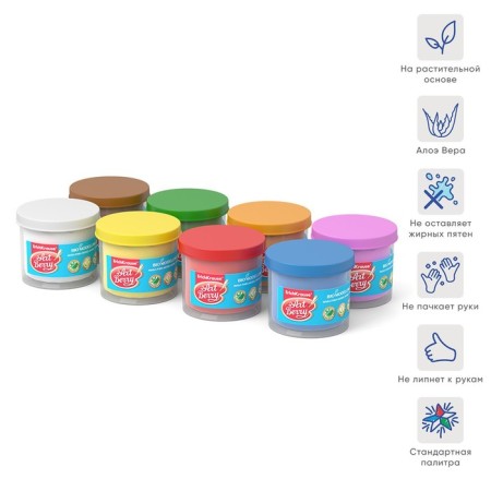 Plant -based plasticine, 8 colors, 800 g, artberry premium, with aloe vera-1