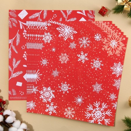 Scrapbooking paper "Snowflakes", 30.5 x 32 cm, 180 g/m²-1