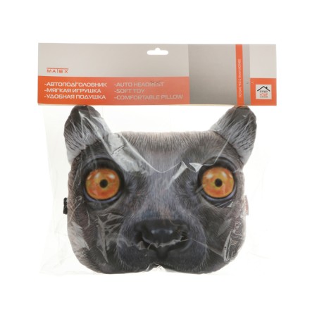 Pillow on the headrest Matech Animals Line, Lemur, 30 x 25 x 10 cm, gray-6