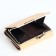 Women's wallet on the button, beige color