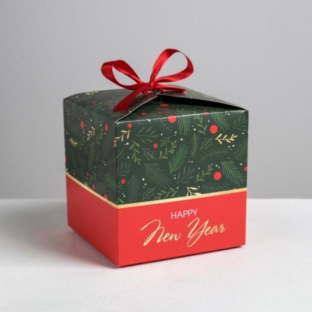 Folding box "heat and comfort", 12 x 12 x 12 cm, new year-1