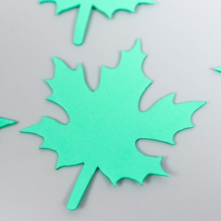 Foamiran's blank "List of maple", 5x5cm, 10pcs set, green-1