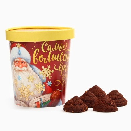 New Year! Brownie cookies in a glass "Magic season", 120 g-1
