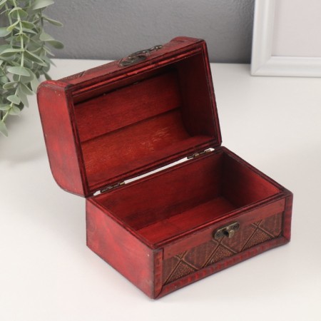 Casket wood chest with a rhombus handle 9.4x13.8x9.7 cm-2