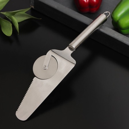 Lobe knife for pizza “metallic”, 27 cm, 410 steel, silver color-2
