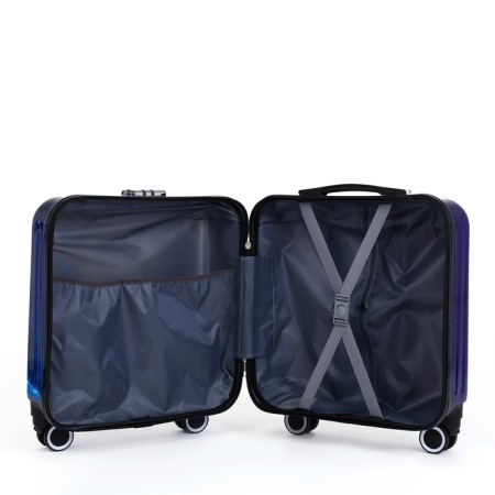 Small suitcase 20 "On a zipper, code lock, 4 wheels, blue color-7