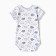 Body baby with short sleeve, white color/elephants, height 68