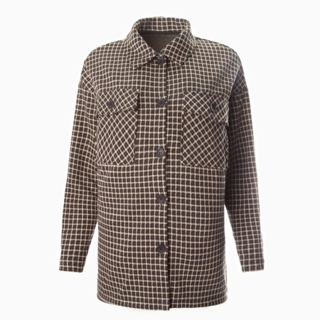 Female shirt, beige color/black, size 50-7