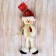 Soft suspension "A snowman in a suit with a pattern, long legs" 8x26 cm, red