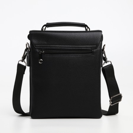 Male bag on the Textura valve, external pocket, black color-1