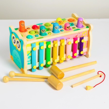 Logic center 4 in 1 "Fishing, hacking, metallophone, steeple" 12.5x12.5x24.5 cm-1