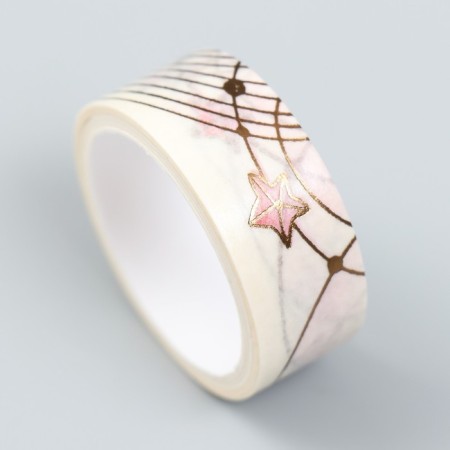 Adhesive tape paper "Star arc and little things" set 2 pcs width 1.5 cm winding 2 m-3