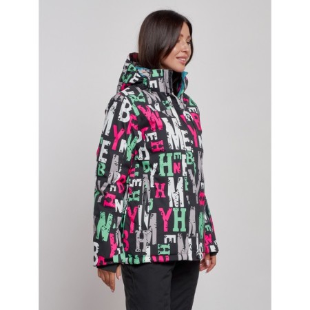 Ski jacket female winter, size 42, black color-2