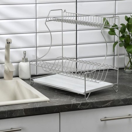 Dishes for dishes with a pallet 2-tier, table-mounted, 39.5 × 25 × 38 cm, color chromium-1