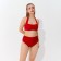Top bathing female minku on ties, color Bordeaux size 50