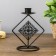 Summary Metal for 1 candle "Two rhombus with a pattern" Black 14.5x11.5x8 cm