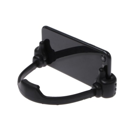 Luazon phone stand, in the form of hands, adjustable width, black-4