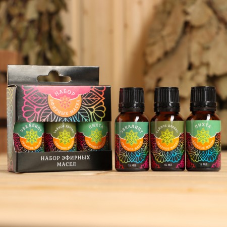 A set of essential oils "Immunity" fir, eucalyptus, tea tree 3x15 ml