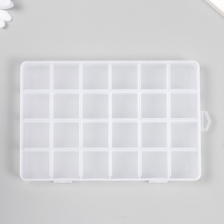 Casket Plastic for trifles "rectangular" 24 compartments 18.8x13x1.7 cm
