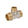 STM tee, 3/4 "x1/2" x3/4 ", outer thread, nickel -plated brass