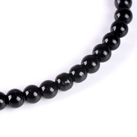 Beads made of natural stone "Black agate" set of 90 pcs., Size 1 pc. - 4 mm-3