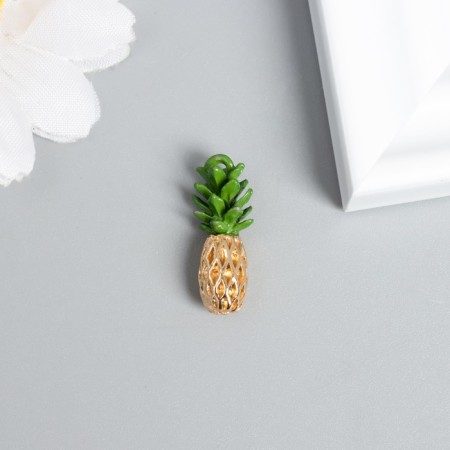 Decor for creativity Metal "Pineapp" golden green 2.2x0.9 cm