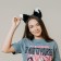 Carnival rim "meow" anime, black color with white
