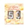 Candle in the cake jubilee "line" (set 2 in 1), number 50, silver metallic, 6.5 cm