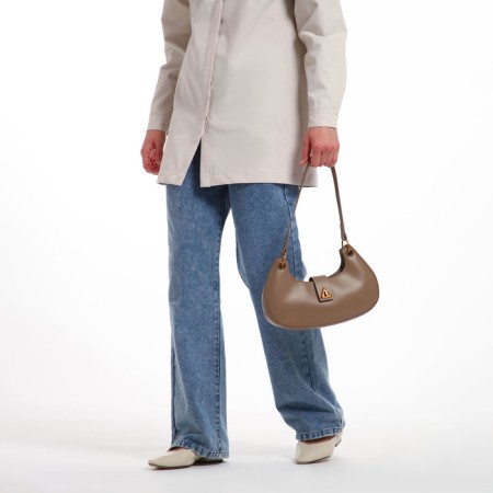 Bag Women's Baget on the Textura zipper, medium size, color light brown-9