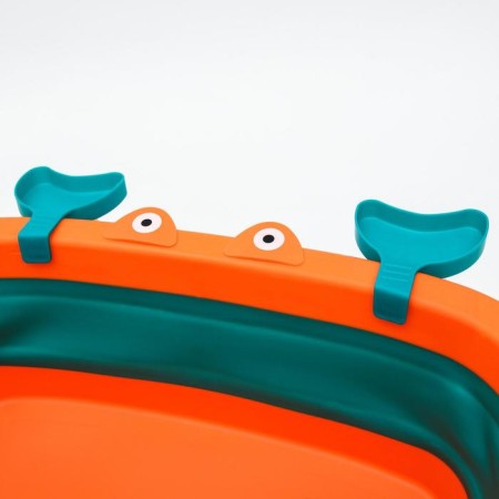 Bath -folding bath with drain, "crab", 67 cm., Biryuza/orange color-4