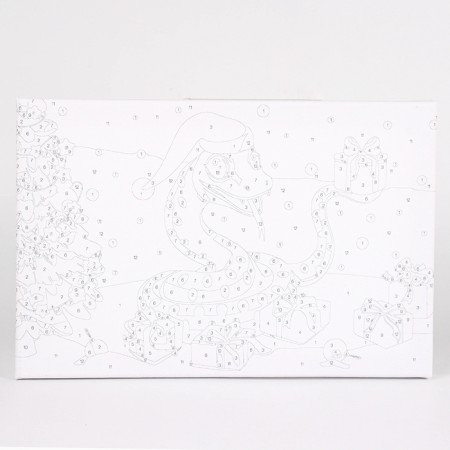 Picture on numbers on a canvas with a subframe "Snake with a gift", 30*20 cm-4