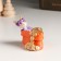 Souvenir Polystone "Violet Dragon in a bag with coins" 5x3.7x4.8 cm