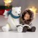 Polystone souvenir "White Bear with the baby read the book" 9x9.5x12.5 cm