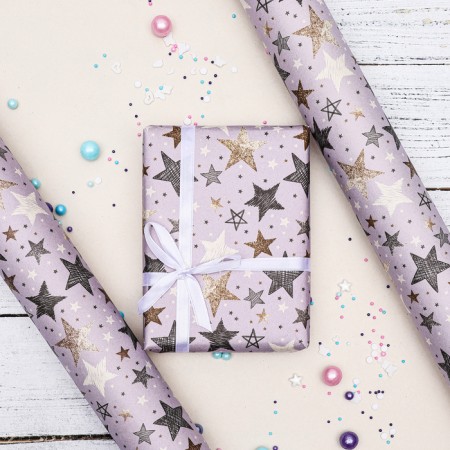 Packaging paper, craft "Stars", 70 x 100 cm, 1 sheet-4