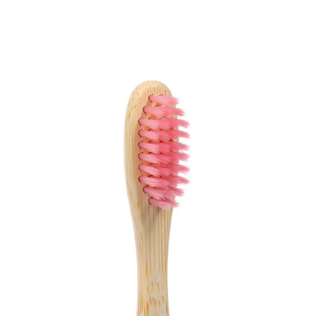 Middle bamboo toothbrush in the box, pink-1