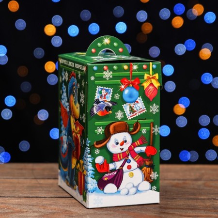 Gift box "Mail Santa Claus" Green 15.5 x 12 x 8 cm-4
