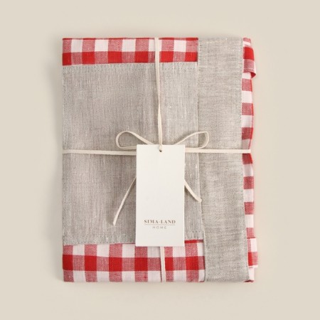 Slopper Sl Home "Red Cage" 50x50cm, 100% linen, 150g/m2-9