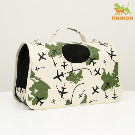 Bag - Animal Carriage "Airplanes", White, Size L, 50 x 23 x 30 cm