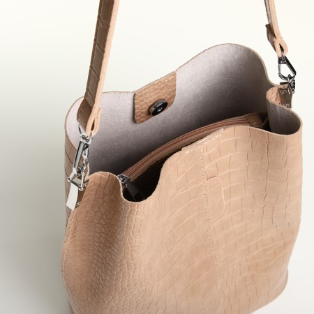 Women's bag on magnet Textura, average size, beige color-6