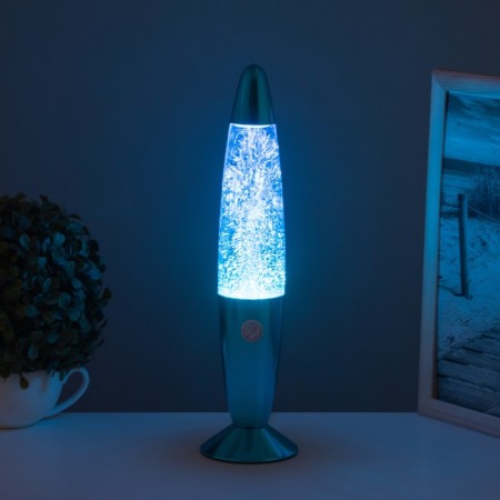 Lava-lamp "Rocket" 1x30W E14-R39 (sparkles) blue 8x8x34cm-2