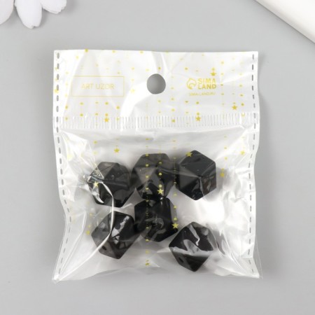 Busina silicone "polyhedron" black d = 1.4 cm-2