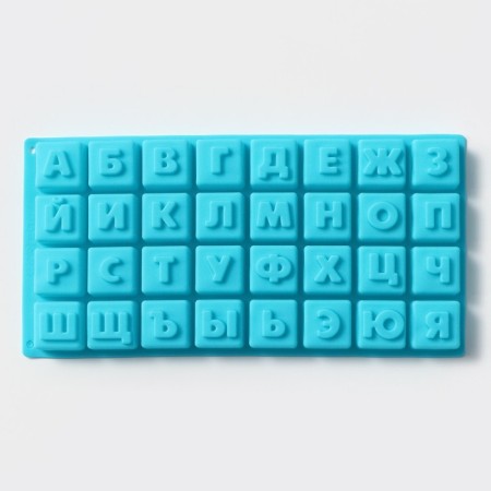 Baking uniform “Alphabet”, silicone, 35 × 18 cm, 32 cells (3.7 × 3.7 × 3 cm), Mix color-2