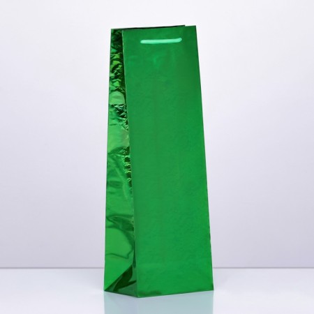 Gift package, foil, "green" 35 x 12 x 9 cm mix under a bottle