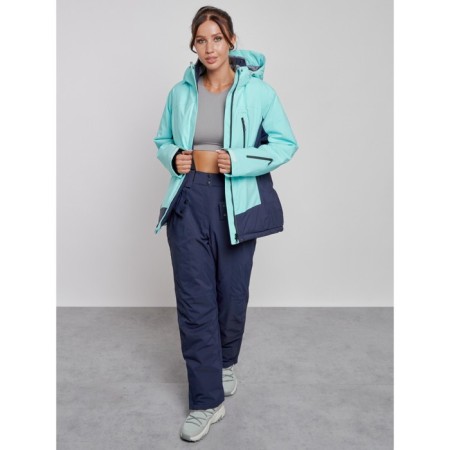 Ski jacket female winter, size 60, turquoise color-10