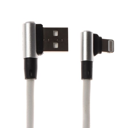 BLAST BMC-217, Lightning-USB, nylon braid, L-shaped, 1.0 m, silver-2