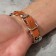 Bracelet Skin "Skull" rhythm, brown color with silver, 21.5 cm