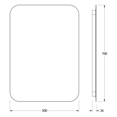 Mirror with Defesto LED backing 21 W, 50x70 cm, without a switch, neutral white light-1